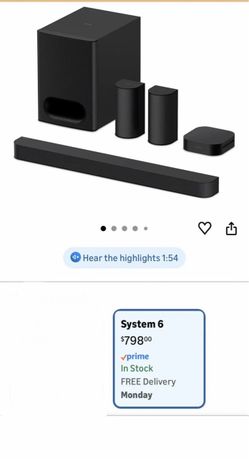 Sony BRAVIA 6 5.1ch Wireless Theater System w/ Soundbar & Wired Subwoofer