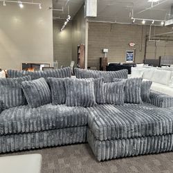Big Soft Grey Sectional Couch