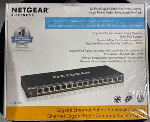 Netgear GS316PP 16-Port Gigabit PoE+ Unmanaged Switch