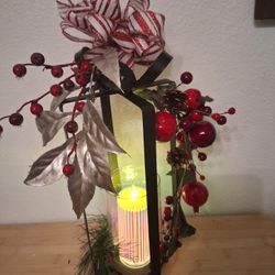 Festive  Candle Holder MetalBow /battery Candle/ 15"  Jurupa  Area 