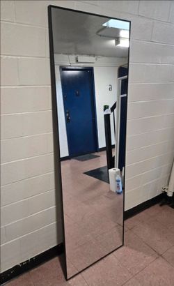 Full-Length Floor Mirror Black Thin Frame