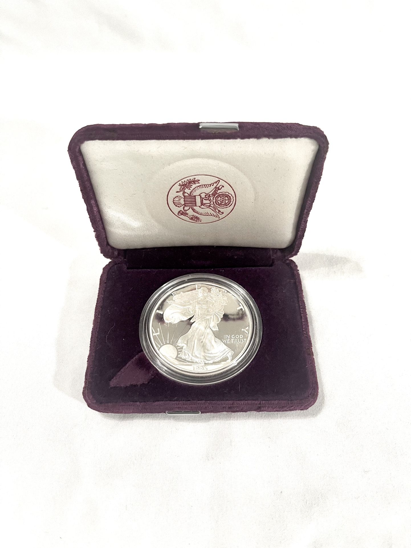 Mint Condition Sealed In Capsule With Case 1995-P Silver American Eagle Proof. Retails $129 To $109 Each