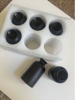 Small black vases (6 total)