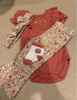 Baby Girl 4-Piece Floral Outfit Set
