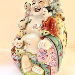 Large Statue Happy Buddha With 5 ChildrenBeing Lucky 