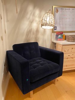 Blue Velvet Arm Chair