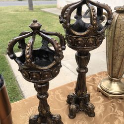 Candle Holders With Crowns 