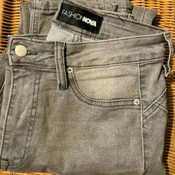 Light Grey Jeans Mid Rise 