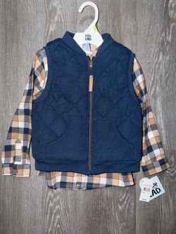 Boys set size 4t little lad vest and shirt