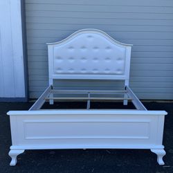 Full size white bed frame