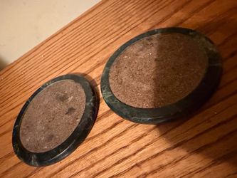 Vintage green marble drink coasters