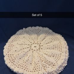 Crochet Doily/ Mantelito Set Of 5