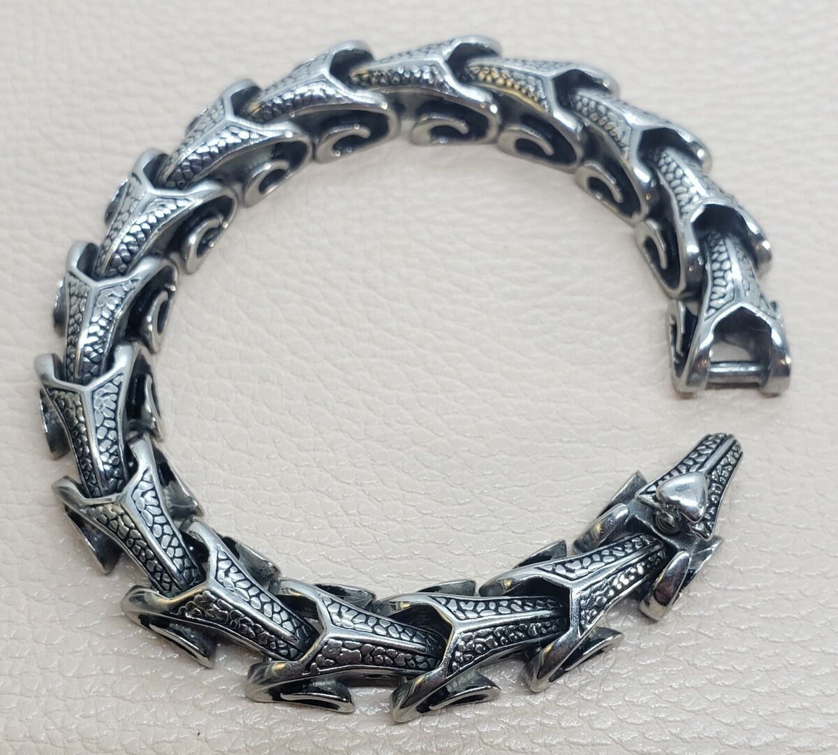 Gun Metal Steel Link Dragon Bracelet Men/Womans