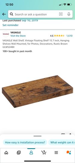 Floating wall shelf—never opened