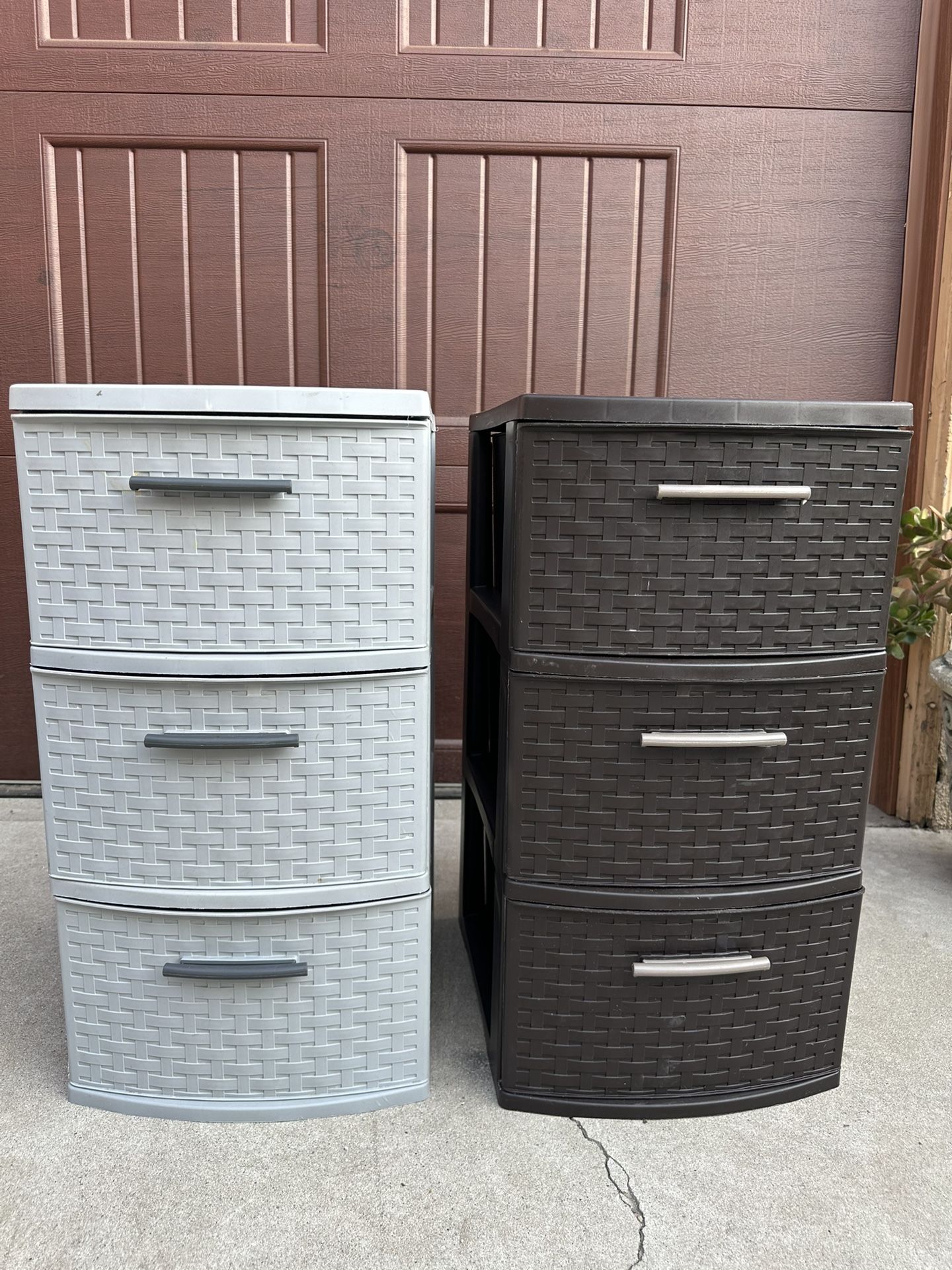 Plastic Drawer Storage Cabinet Set Of 2