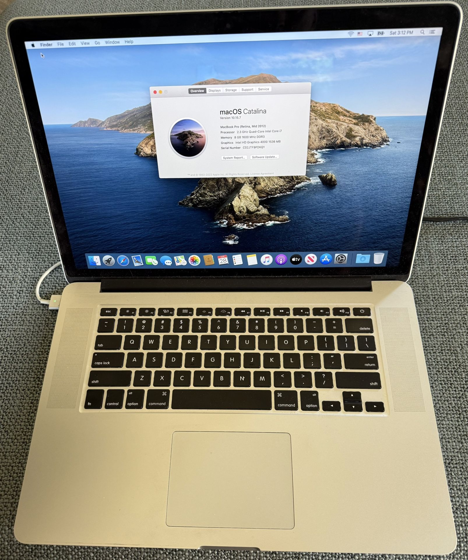 MacBook Pro 15” Mid 2012 2.3ghz i7 8GB RAM 512GB SSD