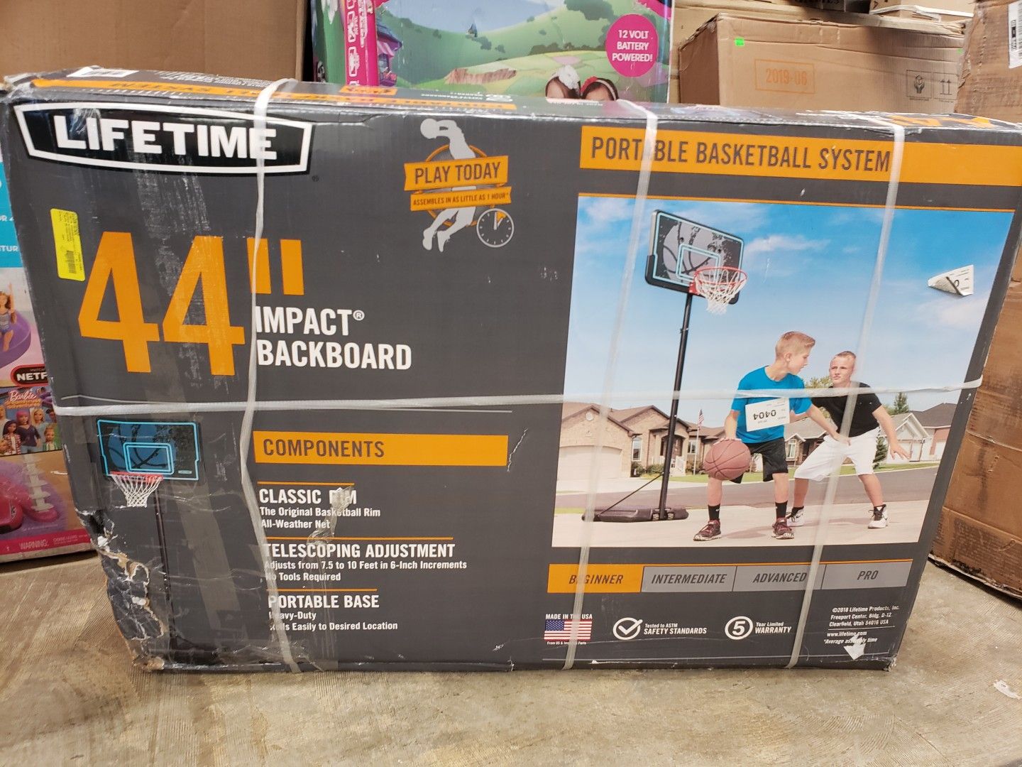 Lifetime 44" Impact Adjustable Portable Basketball Hoop $75 FIRM