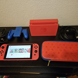 Nintendo Switch Classic Limited Edition (Mario Red/Blue) With Carrying Case