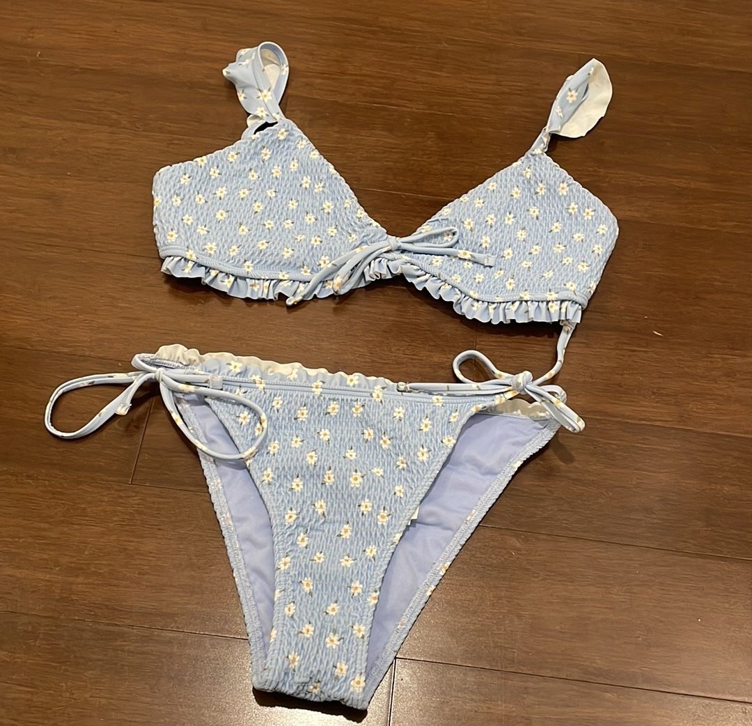 Hollister Swim Blue Floral Daisy Bikini