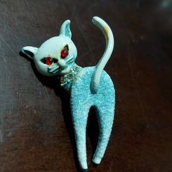 Vtg Cat Brooch