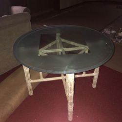 McGuire Glass Table And 4 Chairs