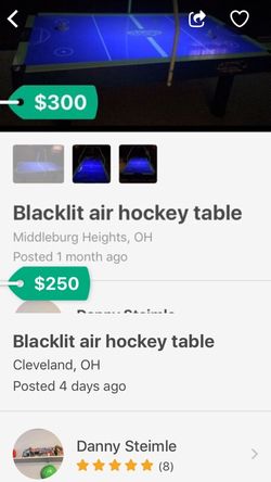 Black lit air hockey table