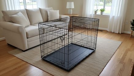 48x30x32in XXL Black Metal Double Door Dog Pet Animal Cage Containment Crate! Great condition! For dogs 90lbs+