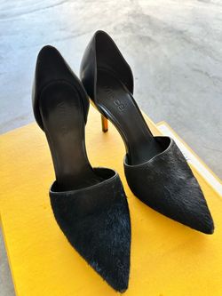 Vince Black Calf Hair D'Orsay Pumps