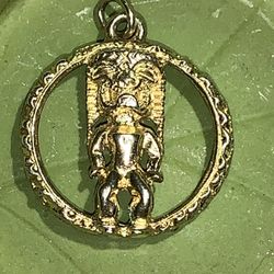Vintage 14k gold Tiki god Ku pendant