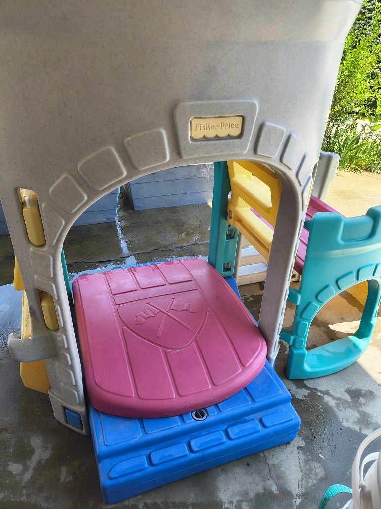 Covered Sand Box And Castle Play Structure
