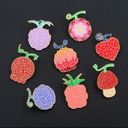 8 Anime Fruit Enamel Tie Pin | Devil Fruit Badge Brooch Lapel Pin | Fashion Accessories
