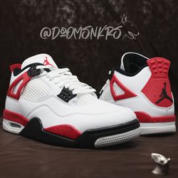 Size 13 - Nike Air Jordan 4 Retro  “Red Cement” - DoOMSNKRS