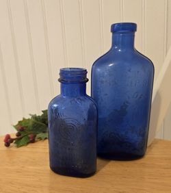 Antique Bottles Cobalt Blue 1906Phillips Milk Magnesia Glass Medicine Apothecary