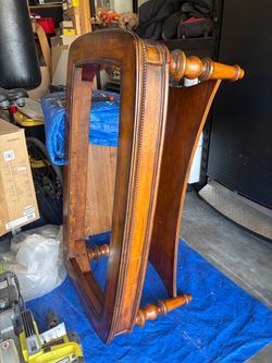 Wooden coffee table with glass top