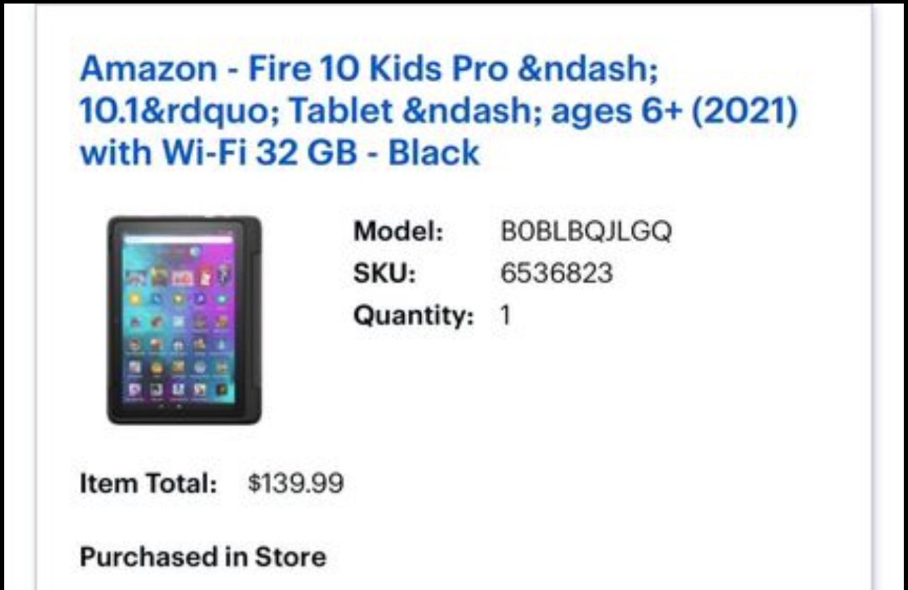 Amazon - Fire 10 Kids Pro – 10.1” Tablet – ages 6+ (2021) with Wi-Fi 32 GB - Black