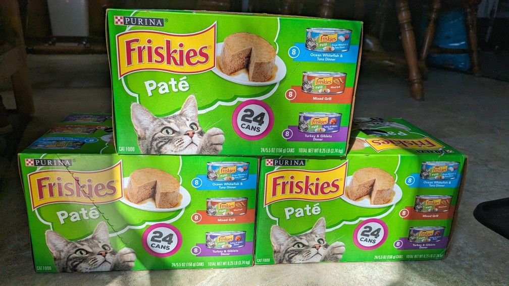 Friskies Canned Cat Food - 3 Boxes Of 24 Cans