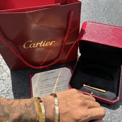 "Cartier Love Style Gold Bracelet - Full Set