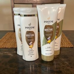 (4) Pantene Pro-v Daily Moisture Renewal Shampoo And Conditioner 12oz