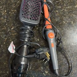 Revlon One Step Hair Dryer And A Remington Curler 