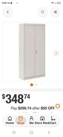 Metal cabinet.