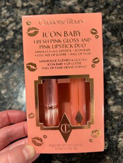 NEW CHARLOTTE TILBURY ICON BABY FRESH PINK GLOSS AND PINK LIPSTICK DUO GIFT SET $15!