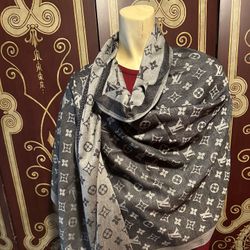 Louis Vuitton classic monogram black/gray Reversible and Longscarf