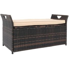 Assembled New Outdoor Footstool Storage Cabinet Wicker Storage Cabinet