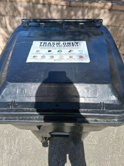 Black trash can