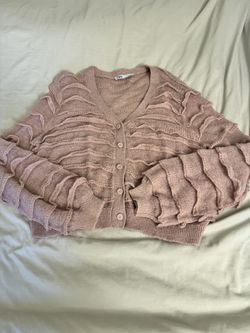 Korean Zara Rose Pink Sheer Cardigan