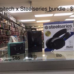Logitech X Steelseries Gaming Bundle ( Headsets , Mouse , Streaming Camera ) 