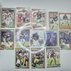 AFC North Football Cards (13) Chase, Burrow, Lamar, Pickens