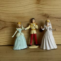 Vintage Disney Princess Cinderella & Prince Charming Figures Cake Toppers