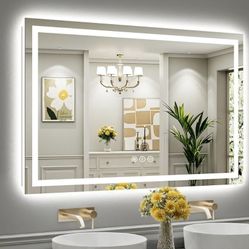 55"x36" LED Bathroom Mirror with Lights, Backlit & Front Lit, Anti-Fog Lighted Bathroom Vanity Mirro