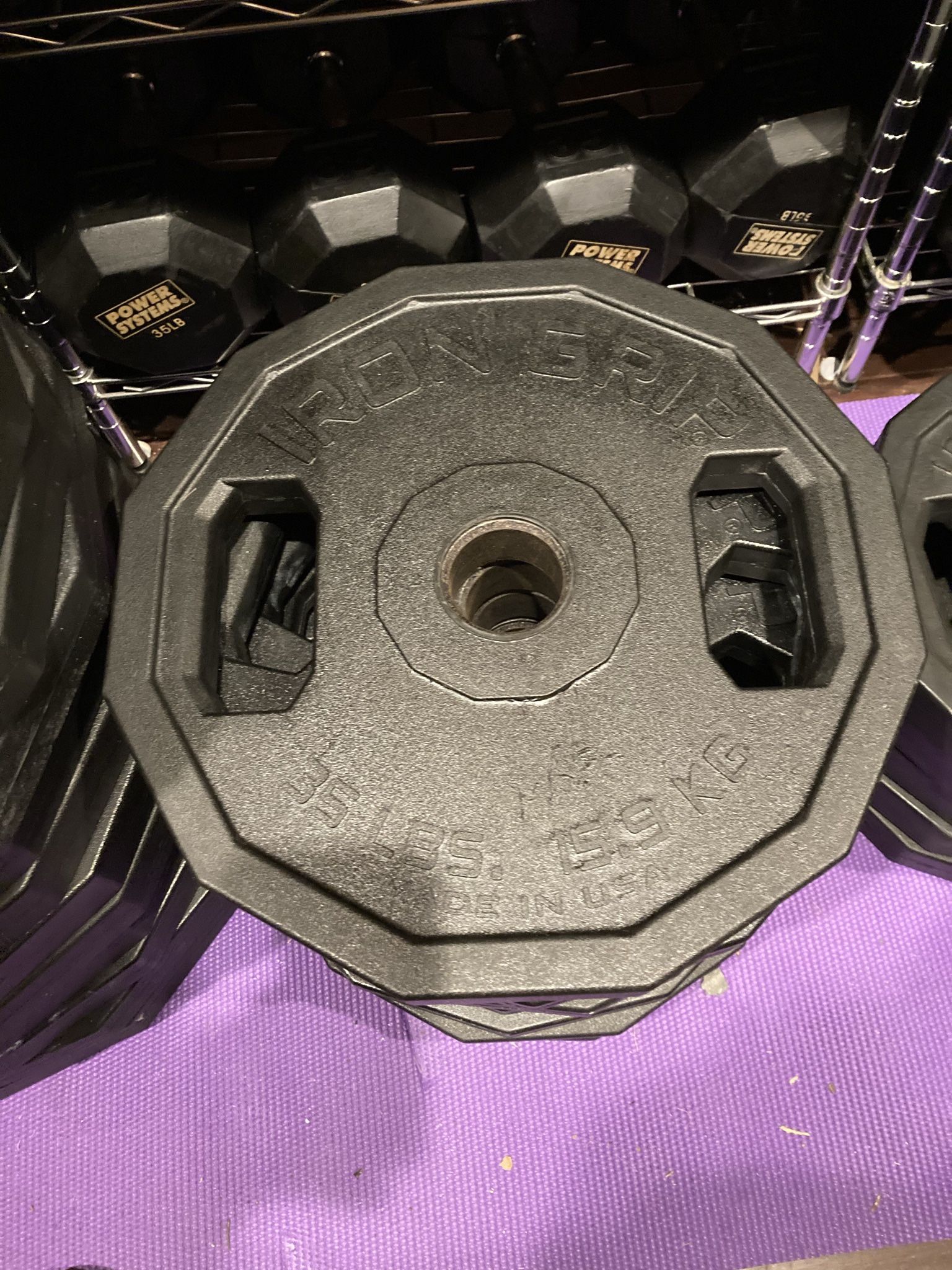 RARE Iron Grip Commercial Quality Urethane Wrapped Steel Weight Plates